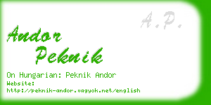 andor peknik business card